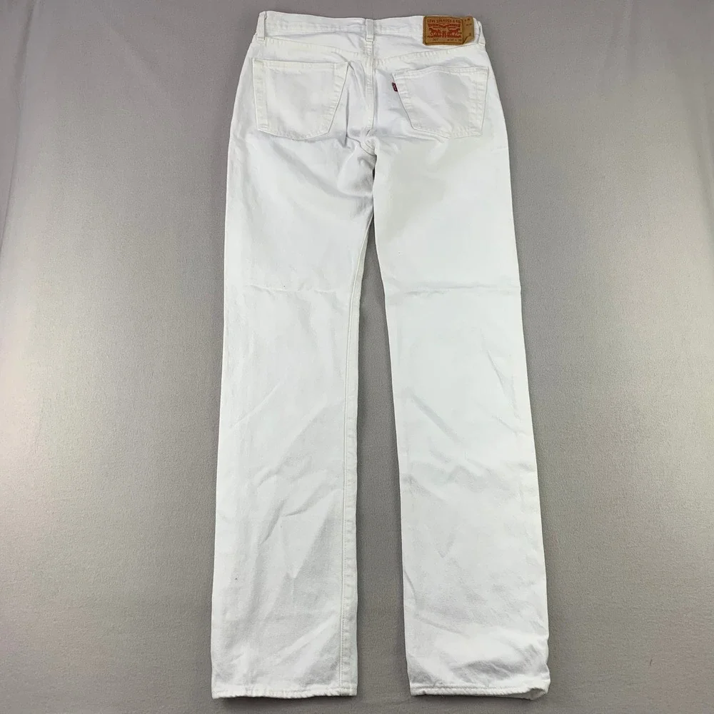 Levi's Jeans 501 Original Fit Mens 32x36 White Denim Straight Leg Button Fly